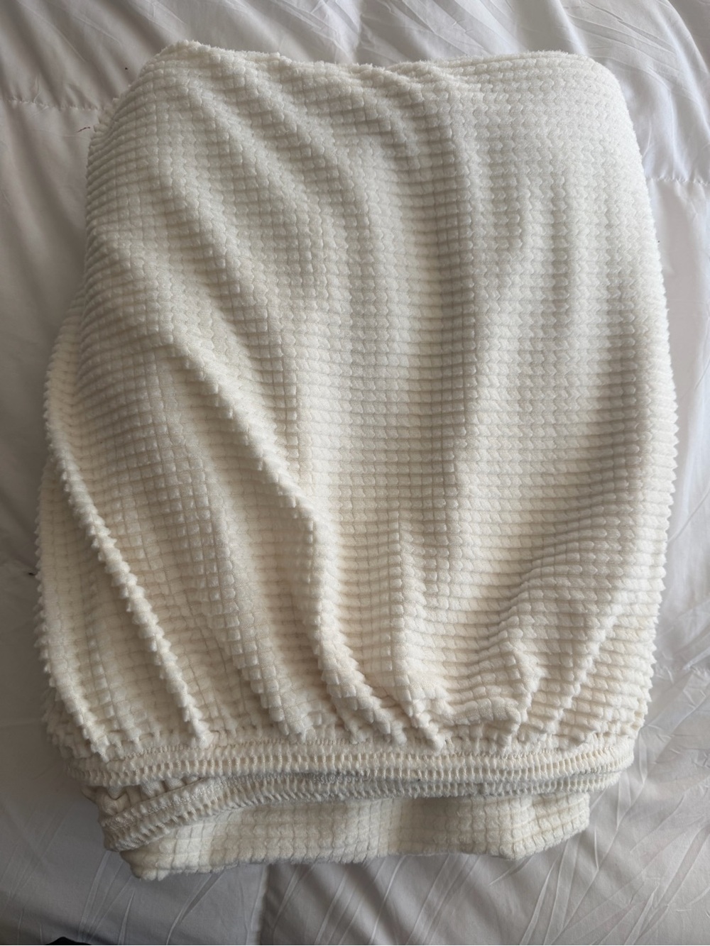Plush Textured Stretch Fitted King Headboard Cover